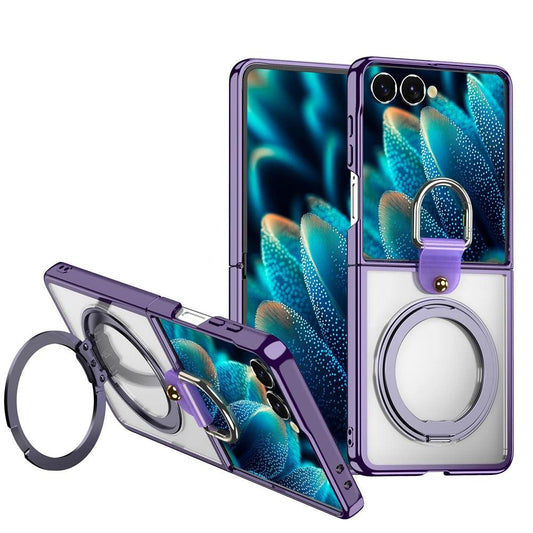 Galaxy Z Flip 7 Magnetic Ring Kickstand Mirror Case