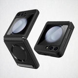 Galaxy Z Flip 6 Leather Magnetic Kickstand Case