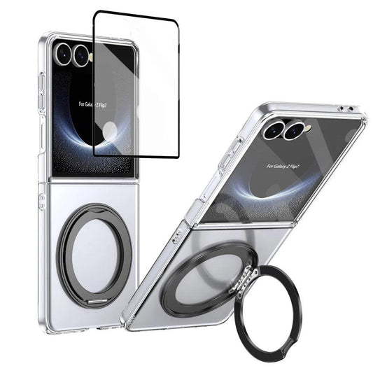 Galaxy Z Flip 8 Clear Magnetic Kickstand Case