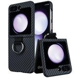 Galaxy Z Flip 5 Carbon Fiber Ring Holder Case