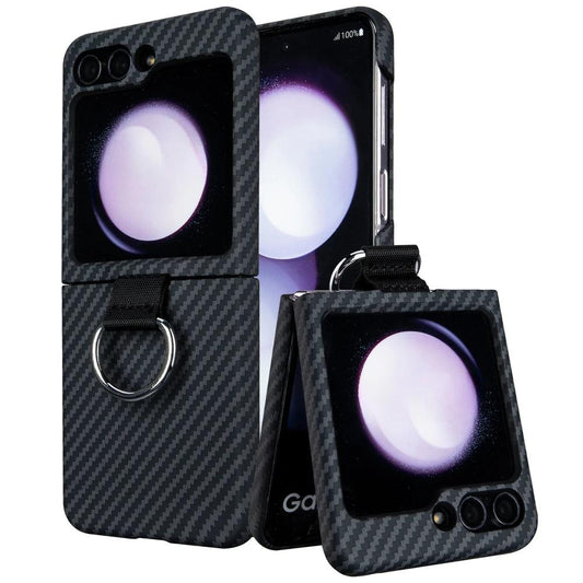 Galaxy Z Flip 6 Carbon Fiber Ring Holder Case