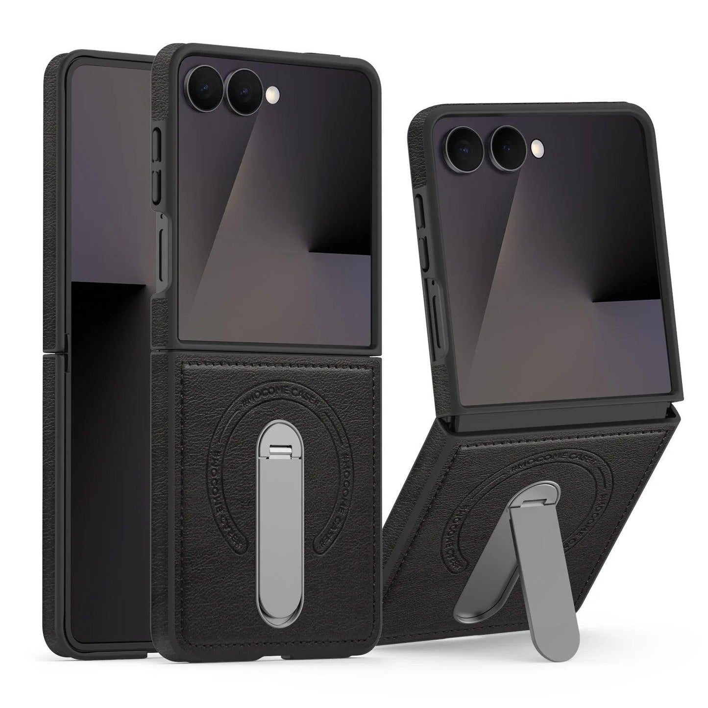 Leather Kickstand Shield Case