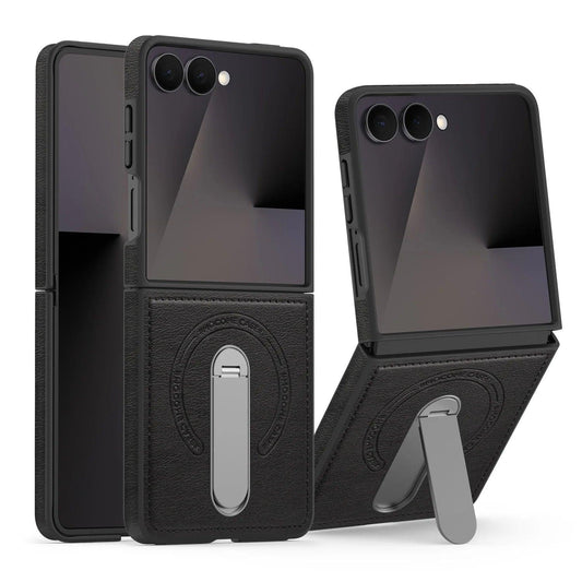 Leather Kickstand Shield Case