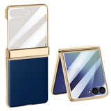 Galaxy Z Flip 7 Leather Hinge Shield Case