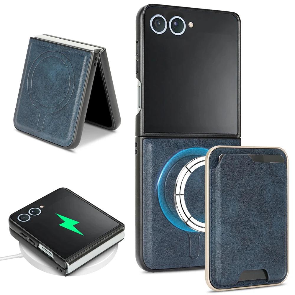 Galaxy Z Flip 7 MagSafe Leather Wallet Case