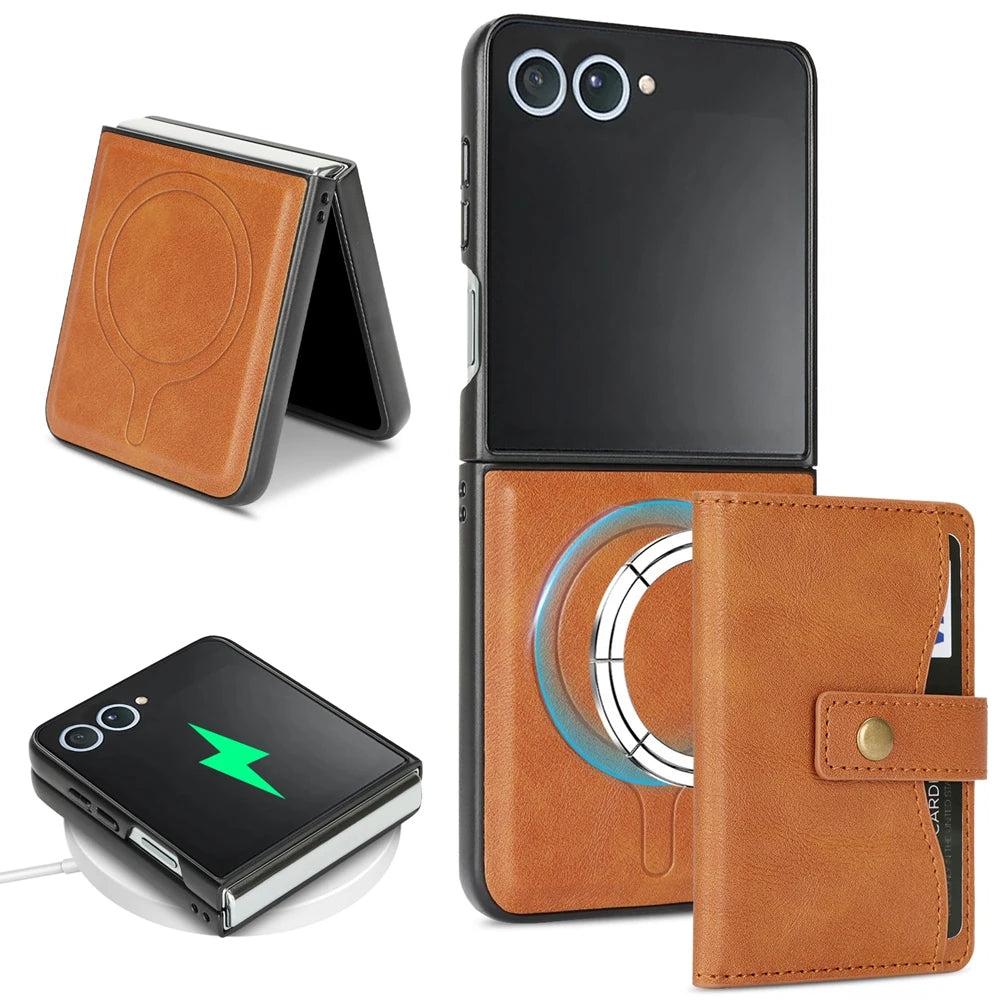 Galaxy Z Flip 7 MagSafe Wallet Leather Case