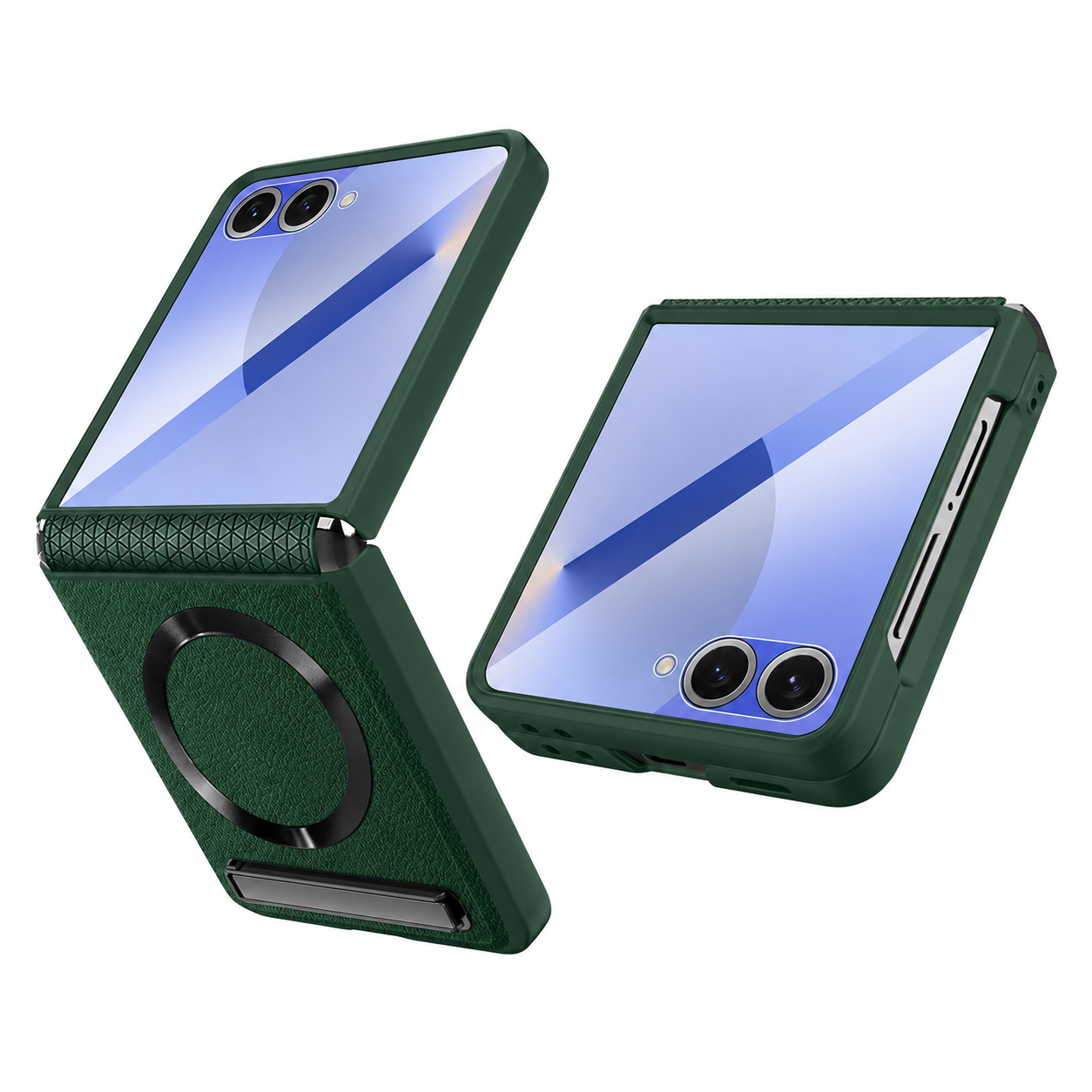 Galaxy Z Flip 7 Leather Magnetic Stand Case