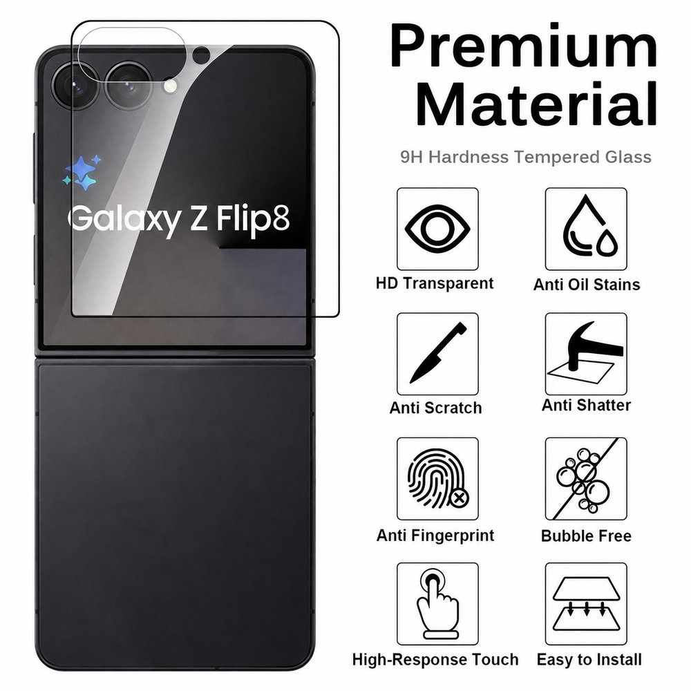 Galaxy Z Flip 8 3-Pack Tempered Glass Screen Protector