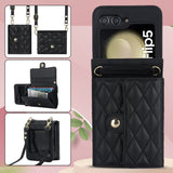 Galaxy Z Flip 5 Rhombic Card Lanyard Case