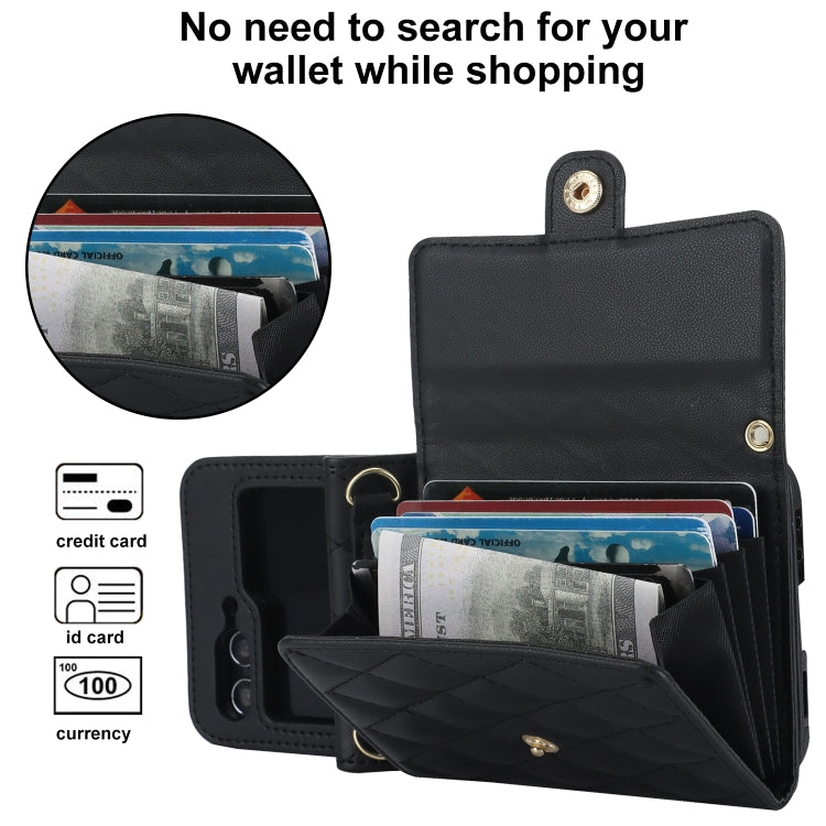 Galaxy Z Flip 5 Rhombic Card Lanyard Case