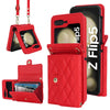Rhombic Texture Card Holder Case with Long Lanyard
