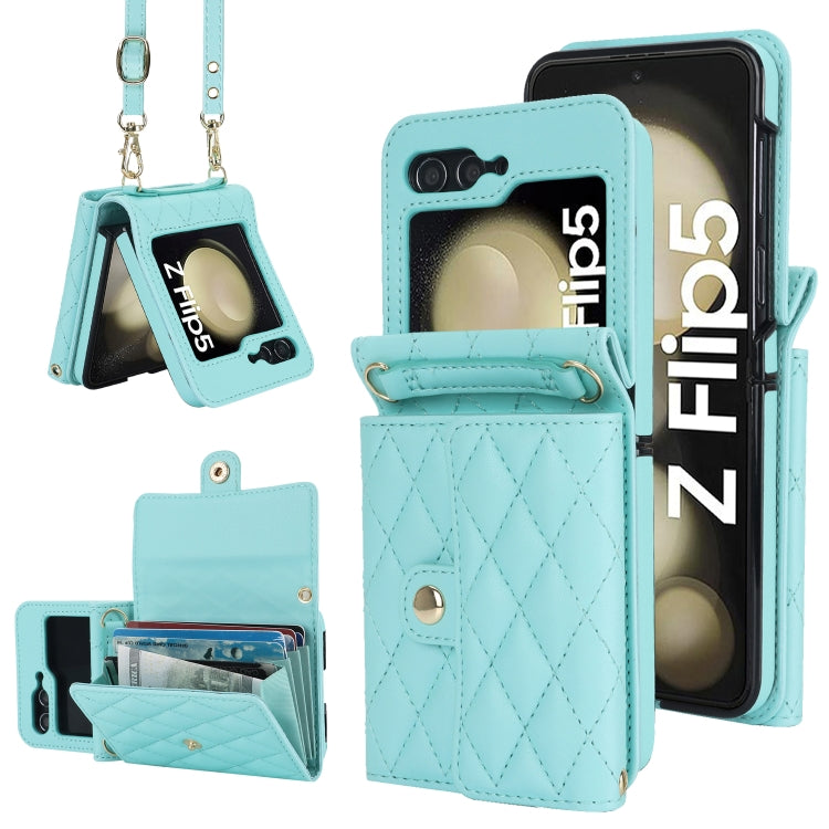 Galaxy Z Flip 5 Rhombic Card Lanyard Case