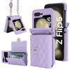 Rhombic Texture Card Holder Case with Long Lanyard
