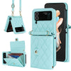 Rhombic Texture Card Holder Case with Long Lanyard