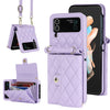 Rhombic Texture Card Holder Case with Long Lanyard