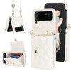 Rhombic Texture Card Holder Case with Long Lanyard
