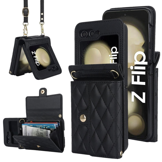 Galaxy Z Flip 6 Rhombic Card Lanyard Case