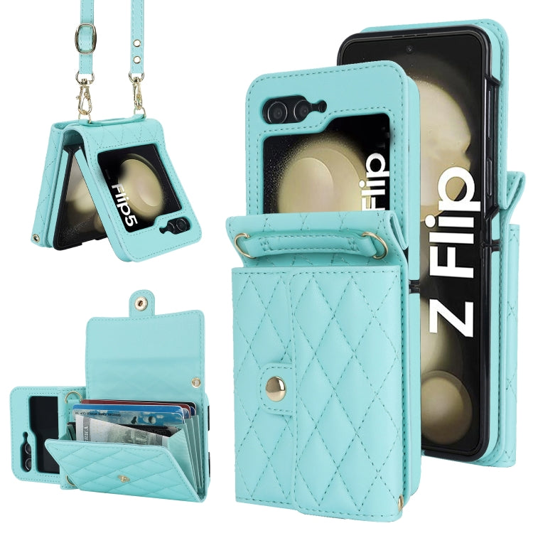 Galaxy Z Flip 6 Rhombic Card Lanyard Case