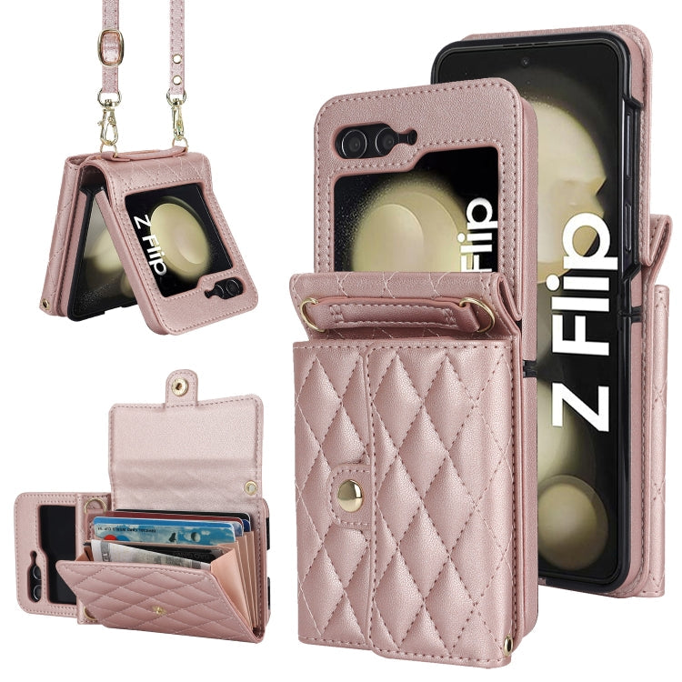 Galaxy Z Flip 6 Rhombic Card Lanyard Case