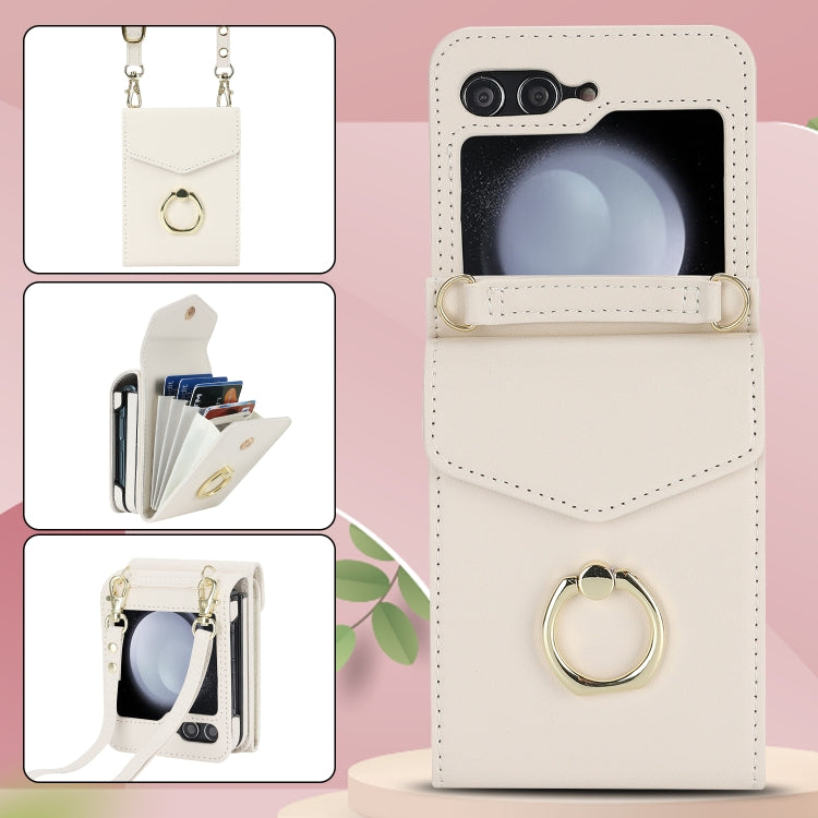 Galaxy Z Flip 5 Litchi Ring Holder Case