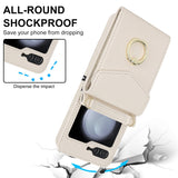 Galaxy Z Flip 7 Litchi Ring Holder Case