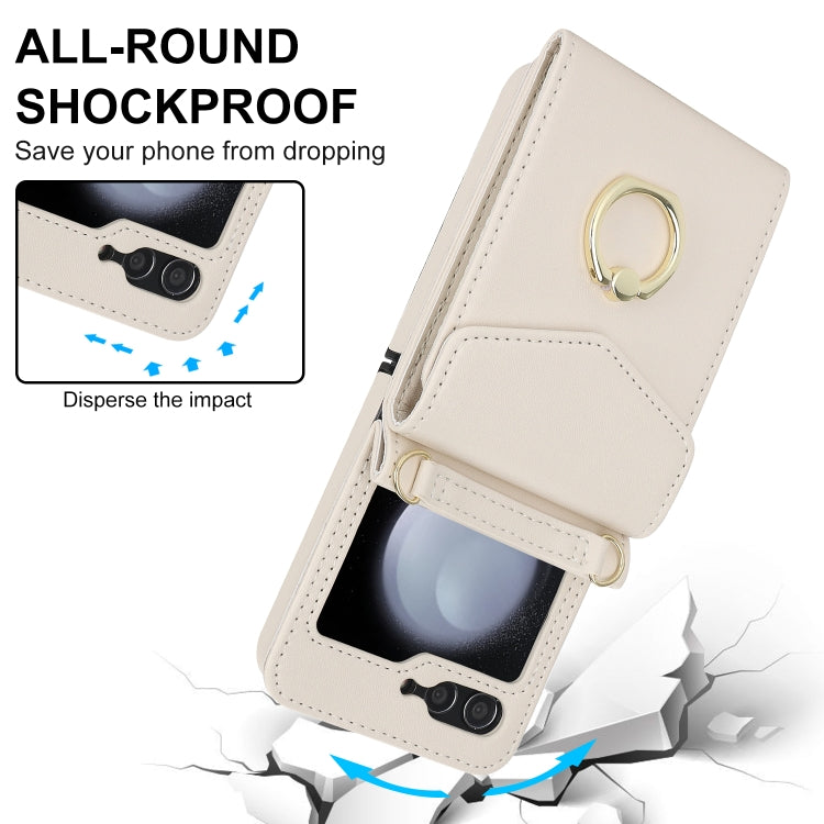 Galaxy Z Flip 5 Litchi Ring Holder Case