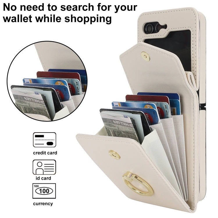 Galaxy Z Flip 5 Litchi Ring Holder Case