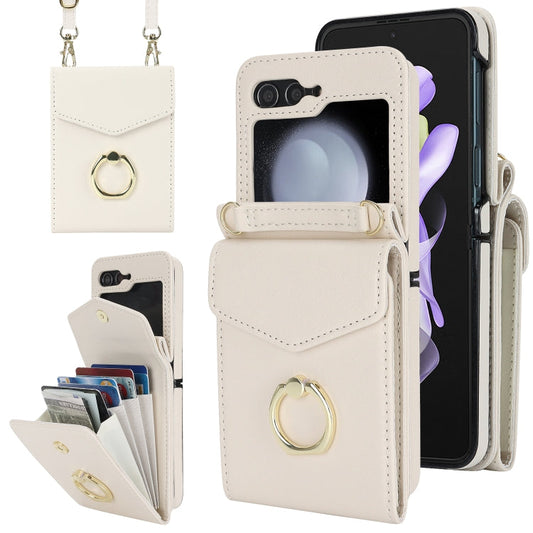 Galaxy Z Flip 5 Litchi Ring Holder Case