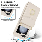 Galaxy Z Flip 6 Litchi Ring Holder Case