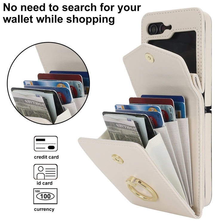 Galaxy Z Flip 6 Litchi Ring Holder Case