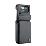 Galaxy Z Flip 4 Business Style Leather Case with Secure Card Holder