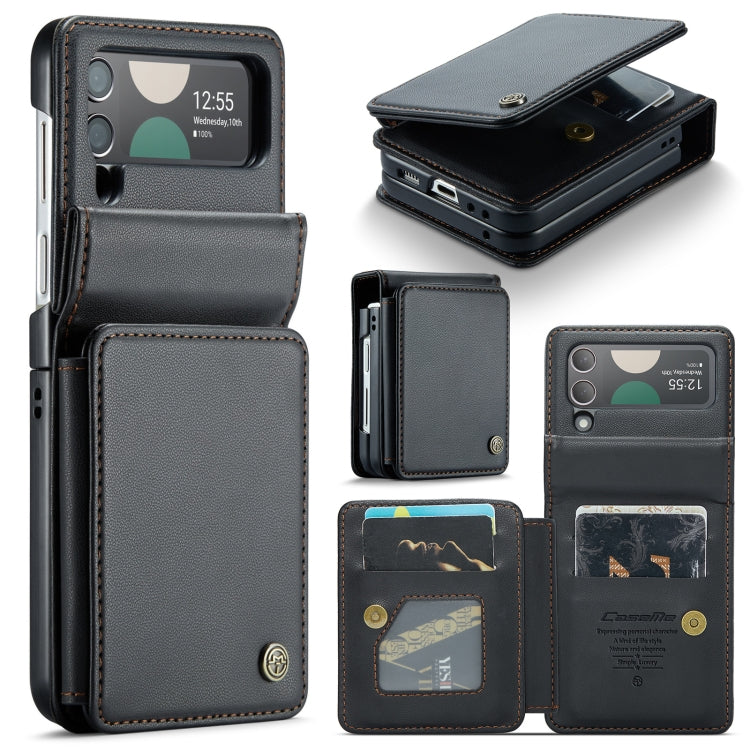 Galaxy Z Flip 4 Business Style Leather Case with Secure Card Holder