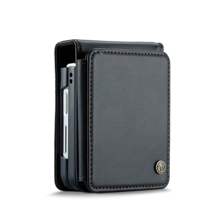 Galaxy Z Flip 4 Business Style Leather Case with Secure Card Holder