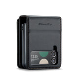Galaxy Z Flip 4 Business Style Leather Case with Secure Card Holder