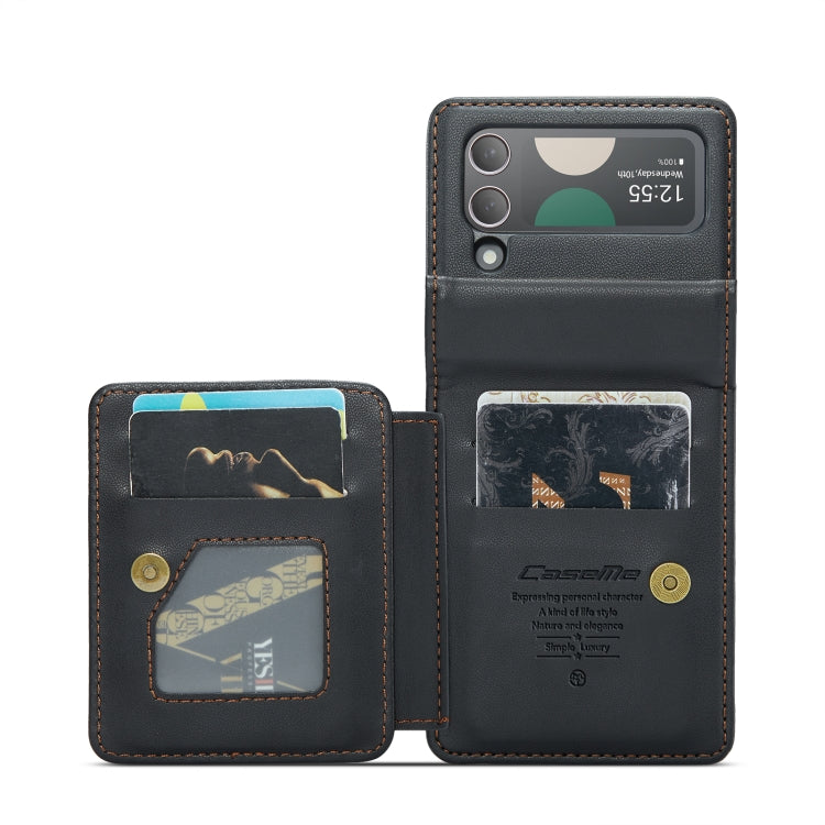 Galaxy Z Flip 4 Business Style Leather Case with Secure Card Holder