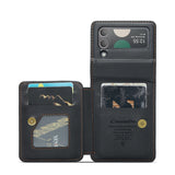 Galaxy Z Flip 4 Business Style Leather Case with Secure Card Holder