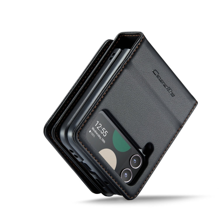Galaxy Z Flip 4 Business Style Leather Case with Secure Card Holder