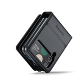 Galaxy Z Flip 4 Business Style Leather Case with Secure Card Holder