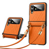 Elegant Rhombic Texture Case with Lanyard