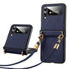 Elegant Rhombic Texture Case with Lanyard