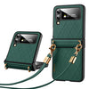 Elegant Rhombic Texture Case with Lanyard