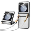 Elegant Rhombic Texture Case with Lanyard