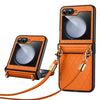 Elegant Rhombic Texture Case with Lanyard