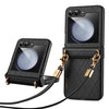 Elegant Rhombic Texture Case with Lanyard