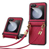 Elegant Rhombic Texture Case with Lanyard