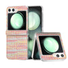 3-in-1 Colorful Rhombic Texture Case with Frosted Frame