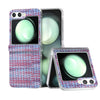 3-in-1 Colorful Rhombic Texture Case with Frosted Frame