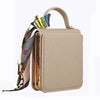 Litchi Pattern Mirror Case with Silk Scarf