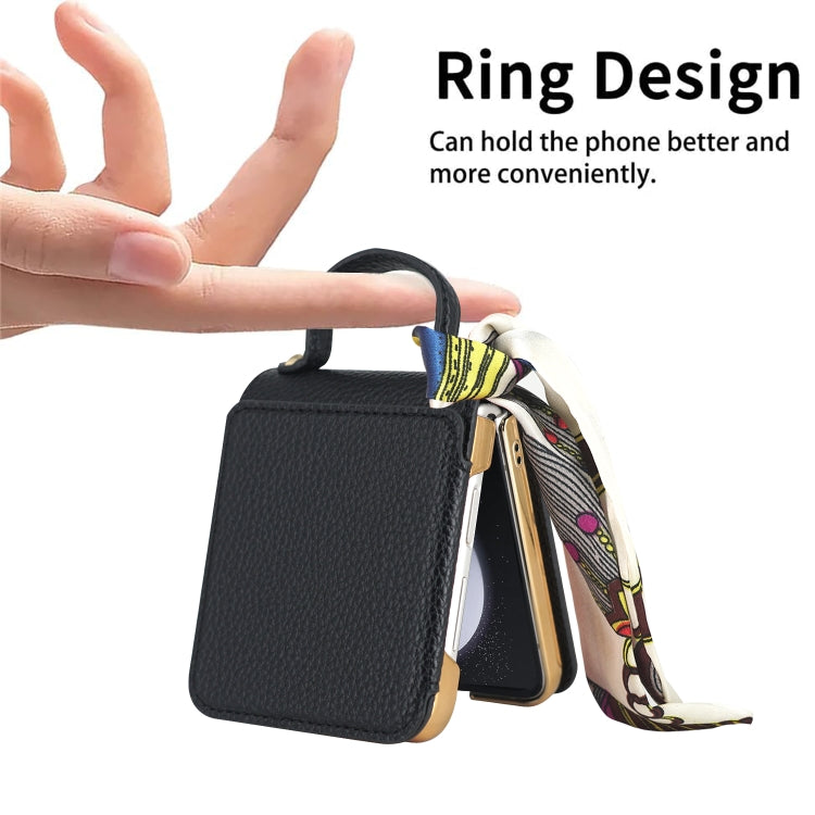 Galaxy Z Flip 6 Litchi Mirror Scarf Case