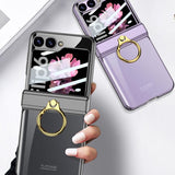 Galaxy Z Flip 6 Magnetic Folding Phantom Case with Ring Holder